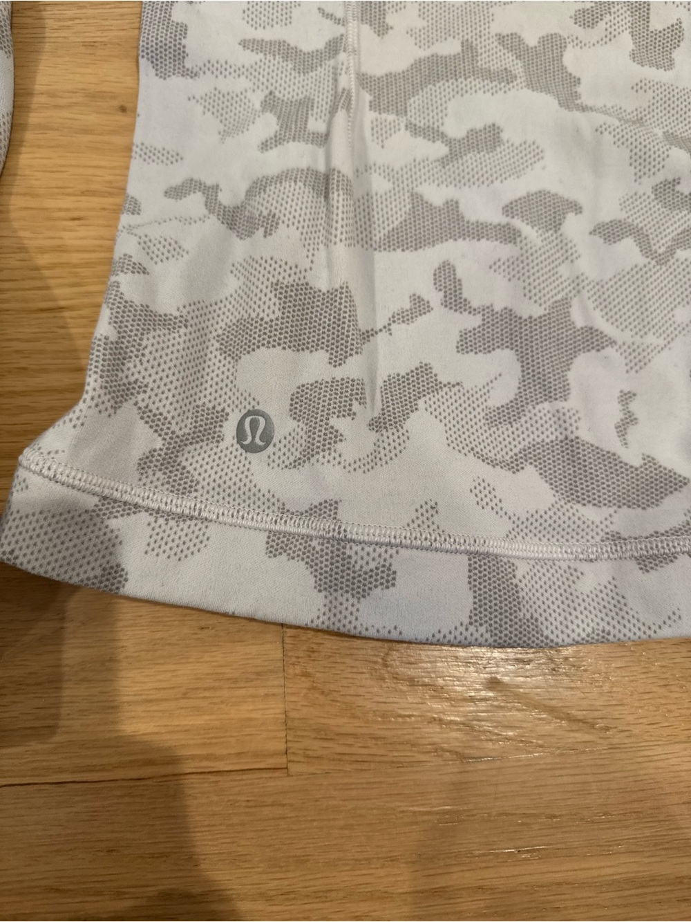 lululemon athletica Womenโs White & Light Gray Camo Long Sleeve Top